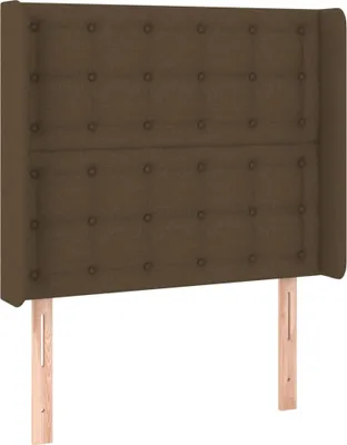 Produktbild von vidaXL Kopfteil mit Ohren Dunkelbraun 103x16x118/128 cm Stoff