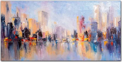 Produktbild von Coloray Bild aus Leinwand 140x70 Leinwand Dekoration - Malerei der Stadt