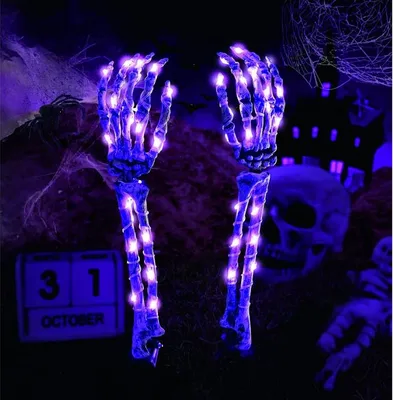 Obrázok produktu pre Sada 2 ks záhradných dekorácií – ruky s LED – cca 40 cm