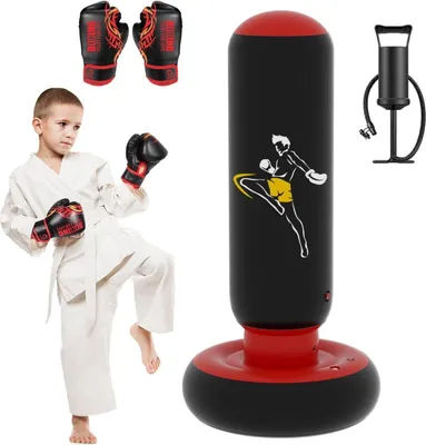 Obrázok produktu pre QPAU boxovacie vrece pre deti 168 cm, karate taekwondo MMA, pre chlapcov dievčatá 5-12 rokov