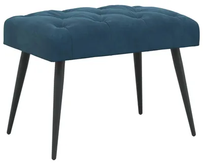 Image de Banc vidaXL à capitonnage, bleu, 60 x 40 x 45 cm, velours