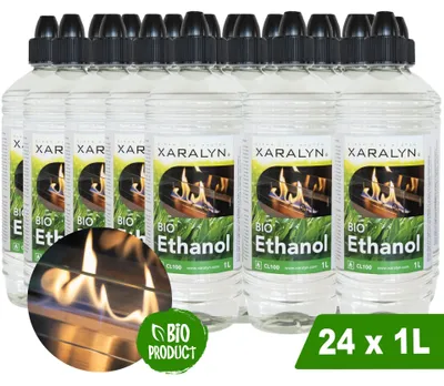 Produktbild von Xaralyn Ethanol CL100 (24 x 1 Liter) - 100 % reines Bioethanol - geruchsfrei - niederländischer Herkunft - umweltfreundlicher Kraftstoff