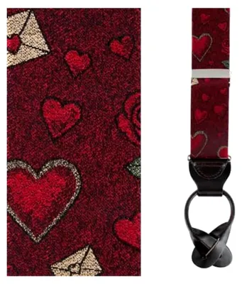 Produktbild von Herren Hosenträger mit Knopfenden aus Seide, Valentinstag-Motiv