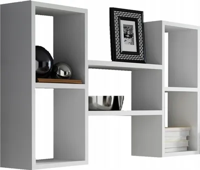 Produktbild von MATKAM Polon Wandregal in moderner Optik |B/H/T 92 x 65 x 21 cm | Holzstärke 18 mm | In verschiedenen Ausführungen erhältlich | Max. Belastung 20 kg (Weiß)