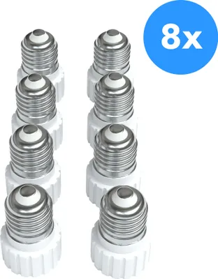 Produktbild von EAZY CASE 8x Lampensockel Adapter (E27->GU10) - Konverter E27 Fassung auf GU10 Lampenadapter, für LED-/Halogen- und Energiesparlampen Sockeladapter, Weiß