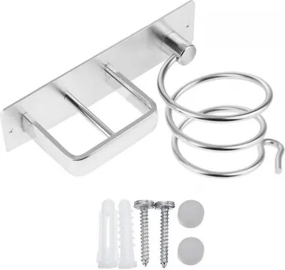 Produktbild von Haartrocknerhalter Haarglätterhalter mit Kabel-Organizer, Metall-Wandhalterung zum Aufbewahren von Haartrocknern, Glätteisen, Haarbürsten und mehr