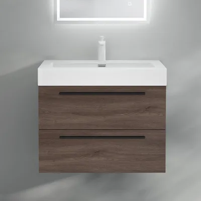 Produktbild von Mai & Mai Badmöbelset Komplett Set Waschbeckenunterschrank 73cm Unterschrank mit Waschschbecken aus Mineralguss Quadratto