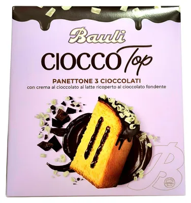 Zdjęcie produktu dla Babka Panettone Cioccotop Tre Cioccolati 750g - Bauli