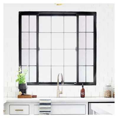 Produktbild von Fensterfolie Sichtschutz 90x200cm Selbsthaftend Blickdicht Weiß Milchglasfolie Statisch Haftend Anti-UV Dekorfolie mit Geometrischen Mustern für Büro, Küche und Wohnzimmer