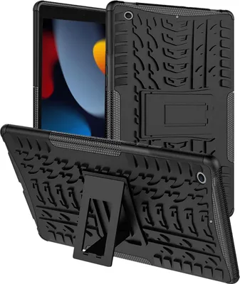 Produktbild von Conie Tablet Hybrid Cover für iPad 10.2 2020 / 2021 TPU Hard Case Kunststoff Schutz Hülle Tasche aufstellbar in Schwarz