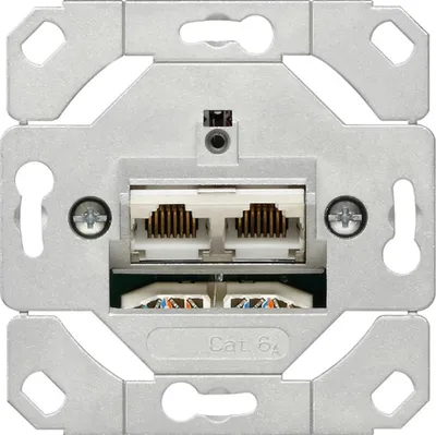 Produktbild von GIRA 245200 Netzwerk Cat.6A 2fach Einsatz Anschlussdose