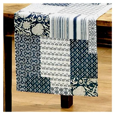 Produktbild von Tischdecke aus 100% Baumwolle mit Saumrand, eckig 110 x 140 cm, blau, wasserabweisend