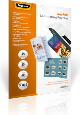 Immagine prodotto di Fellowes 5602001 Astuccio per film di laminazione Fellowes, con piega, DIN A3, 160 mic