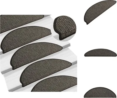 Obrázek produktu pro vidaXL Samolepicí rohože na schody Sisal 15 ks 65x21x4 cm Antracit - Rohože na schody