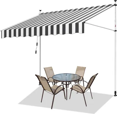Zdjęcie produktu dla Fiqops Markiza zaciskowa Wysuwana markiza przeciwsłoneczna Ochrona przeciwsłoneczna balkonu bez wiercenia 250x120cm