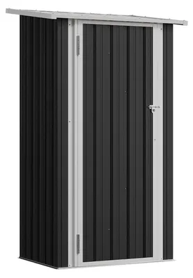 Produktbild von Metallschuppen 90 x 50 cm abschließbar Stahl Schwarz für Außenbereich