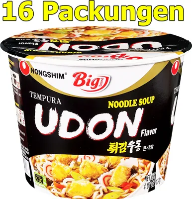 Immagine prodotto di Nongshim Instant Nudeln Tempura Udon Confezione da 16 pezzi (16 x 111g)