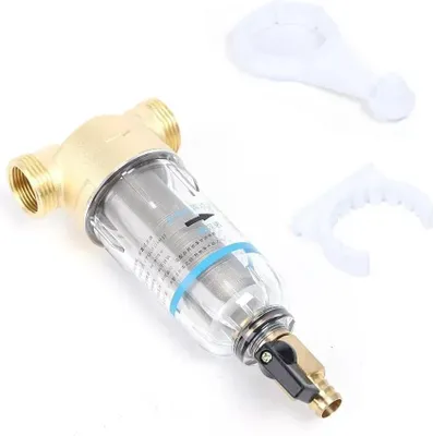 Image de Préfiltre/filtre à sédiments - Pour pompes de jardin et pompes domestiques - Filtration fine - Débit jusqu'à 4000 l/h - Pour filtres à eau du robinet