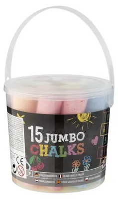 Obrázok produktu pre Farebné JUMBO kriedy vo vedierku 15 ks