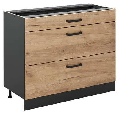 Produktbild von Küchenunterschrank Vicco R-Line Goldkraft Eiche/Anthrazit 100 cm ohne Arbeitsplatte, Model 71555