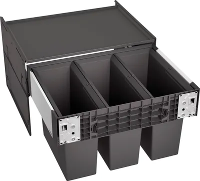 Zdjęcie produktu dla BLANCO 526204 SELECT II 60/3 system odpływowy 45 (3x 15) litrów do szafki o szerokości 60 cm / podłączenie z przodu
