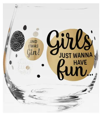 Produktbild von Whiskyglas, Wasserglas oder Weinglas mit Spruch "Girls just Wannahave fun"