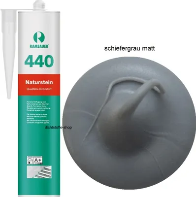 Zdjęcie produktu dla Ramsauer 440 Silikon do kamienia naturalnego 310 ml kartusz szary łupkowy matowy