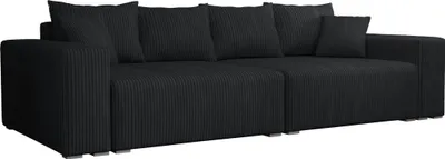 Obrázek produktu pro FEDVE Pohovka Elstra Rozkládací pohovka Obývací pokoj Funkce spaní Moderní design Černá (Tilia 100)