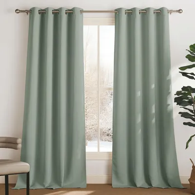 Produktbild von Wärmeisolierende Verdunklungsvorhänge, 2 Stück, Salbeigrün, 140 B x 240 H cm