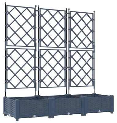 Obrázok produktu pre vidaXL Záhradný kvetináč, 3 ks, sivý, 120 x 40 x 125,5 cm, plast