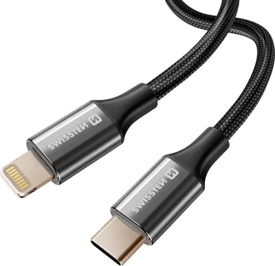 Obrázok produktu pre Swissten - Textile II kábel USB-C - Lightning (1,5 m, čierny)