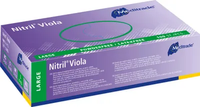 Produktbild von Meditrade - Einmalhandschuhe Nitril Violia - violett - Größe L - 100 Stück