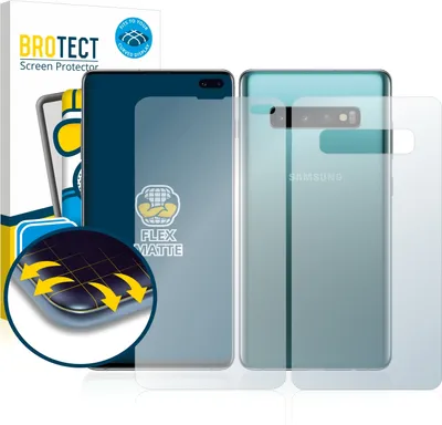 Produktbild von 2x BROTECT Fullscreen Schutzfolie für Samsung Galaxy S10 Plus (Display+Rückseite) Displayschutz Folie Fullcover Matt Entspiegelungsfolie