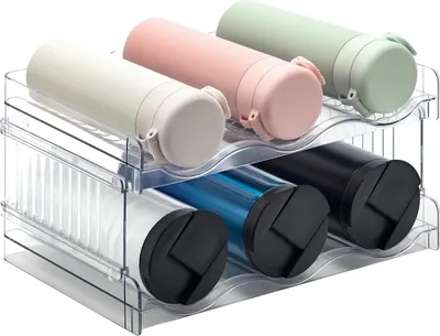 Produktbild von Flaschenregal Stapelbarer - Flaschenhalter Kühlschrank Organizer Flaschen Flaschenaufbewahrung Flaschenhalter für Kühlschrank, Schrank, Küchen Organizer Aufbewahrung & Organisation 2 Stück