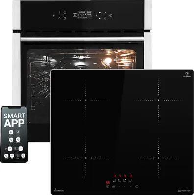 Produktbild von Autarkes Herdset: 60cm Einbaubackofen EB8313HC + 59cm Induktionskochfeld IH85900ED | Pizzafunktion | Grill | Umluft | Heißluft | Automatik-Timer | 2-fach Wärmeschutzverglasung | SET8313HCIH859ED
