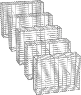 Obrázek produktu pro SONGMICS Drátěné košové gabiony, 100 x 80 x 30 cm, kovové kamenné koše, sada 5 kusů
