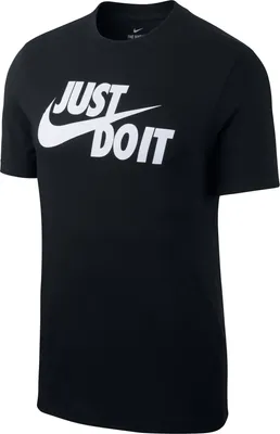 Produktbild von Nike Sportswear Herren T-Shirt mit 'Just Do It.'-Logo und Swoosh in Schwarz/Weiß, Größe XXL, aus 100 % Baumwolle, AR5006-011