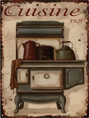 Obrázek produktu pro Moritz retro dekorativní plechová cedule Cuisine 1921 nápad na dárek z kovu vintage design pro dekoraci