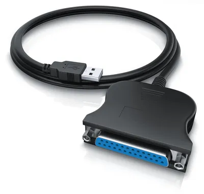 Zdjęcie produktu dla CSL Adapter USB na kabel równoległy LPT 25-pin, kabel adaptera drukarki, plug and play, czarny