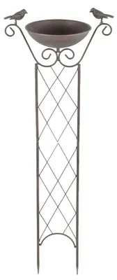 Produktbild von Pflanzschale, Metall, antik-braun, Rankhilfe, mit Erdspieß, H 82 cm