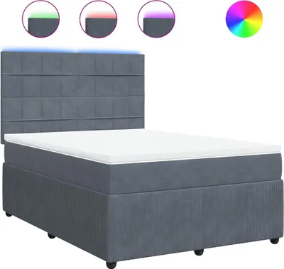 Produktbild von vidaXL Boxspringbett mit Matratze Dunkelgrau 160x200 cm Samt