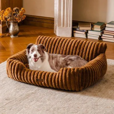 Image de Petit panier moelleux pour chat, marron, 91 x 72 x 30 cm, pour animaux de compagnie