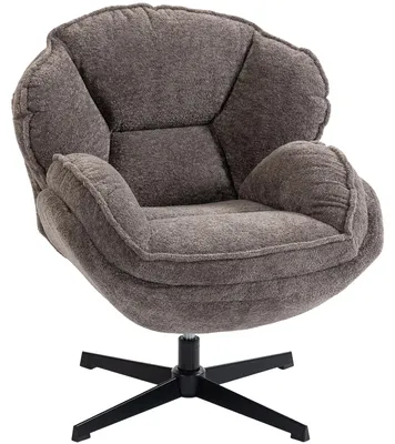 Produktbild von HOMCOM Ohrensessel Drehbarer Loungesessel mit Samtoptik, Metallbeine