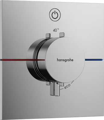 Immagine prodotto di hansgrohe ShowerSelect Comfort E thermostat, encastré, 1 consommateur, rosace carrée, avec bouton, 15571000, 15571000