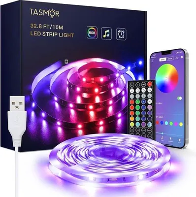 Immagine prodotto di Set di strisce LED - 10 metri - Illuminazione RGB - Autoadesivo - Sincronizzazione musicale - Alimentazione USB - App e telecomando