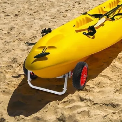 Produktbild von Kajak- und Bootswagen mit 2 großen Reifen, Aluminium-SUP-Trolley und Surfwagen für den Kajaktransport, 150 Lbs