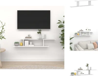Image de vidaXL Étagère TV murale Blanc 125x18x23 cm Bois composite - Étagères murales