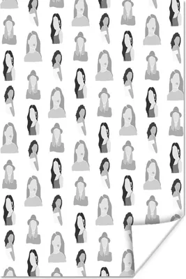 Produktbild von MuchoWow® Poster Hintergrund - Frau - Schwarz - Weiß 40x60 cm - Plakate für die Wand - Poster Babyzimmer