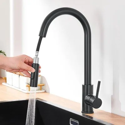 Produktbild von Drehbare Küchenarmatur mit 360-Grad-Drehbarkeit und 2 Wasserarten