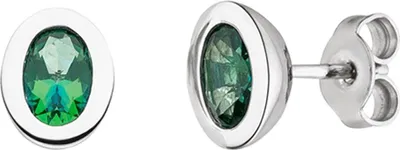 Viventy 783794 Damen-Ohrringe Silber Ohrstecker mit Grünem Stein 1